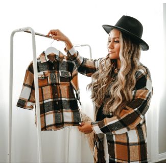 Plaid Shacket Mommy and Me Matching Coats