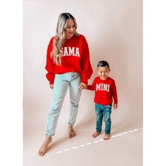 Red Mama and Mini Valentine's Mommy and Me Sweatshirts