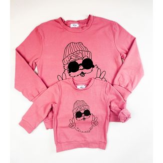 Santa Mauve Mommy and Me Matching Crewneck Sweaters