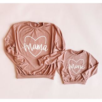 Tan Mama and Mini Matching Sweatshirts