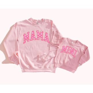 Valentine Pink Heart Mommy and Me Matching Sweatshirts