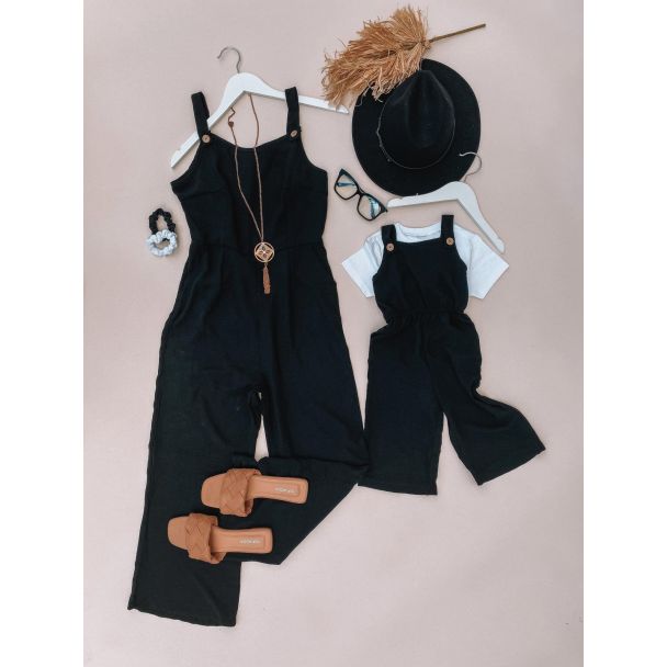 Black Mommy and Me Matching Jumpsuit