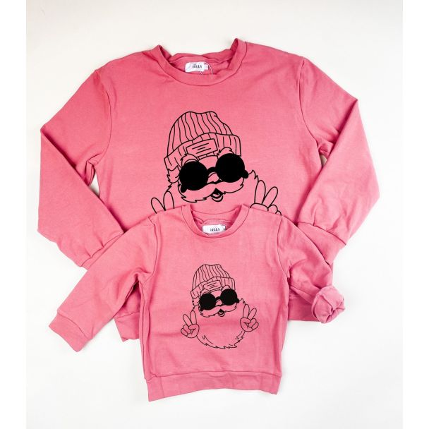 Santa Mauve Mommy and Me Matching Crewneck Sweaters