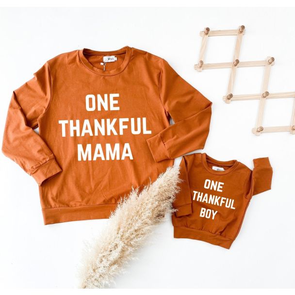 Mustard One Thankful Mommy and Me Sweater